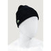 Black knit beanie featuring Lacoste logo for stylish winter warmth