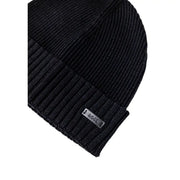 Black Ribbed Knit Beanie made of warm, stylish knit fabric for everyday wear