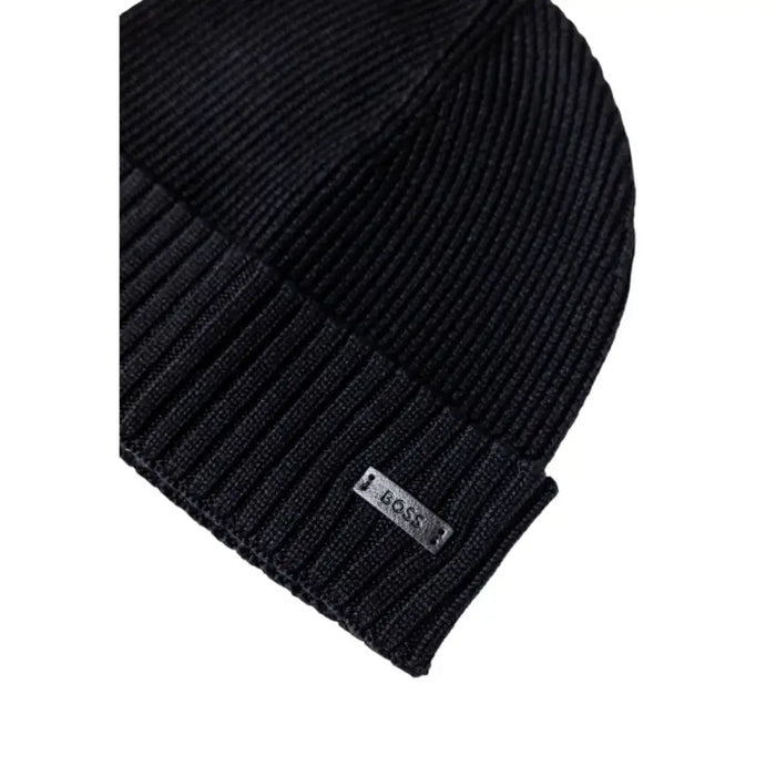 Black Ribbed Knit Beanie made of warm, stylish knit fabric for everyday wear