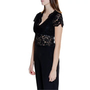 Elegant black lace top and pants outfit displayed in the Black Lace Top and Pants product image