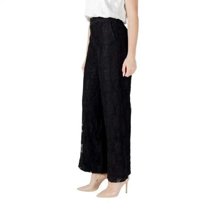 Black Lace Wide Leg Pants featuring elegant design for stylish women’s fashion