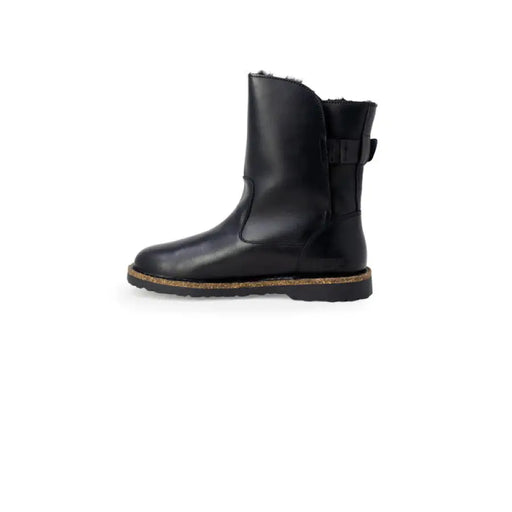 Black leather ankle boot showcasing stylish and durable footwear for women or men
