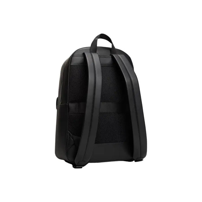Black leather backpack from Tommy Hilfiger showcasing a stylish and durable design