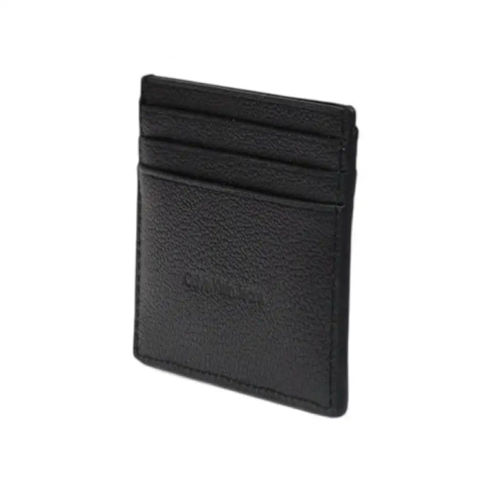 Black leather card holder displayed in the product image, showcasing stylish craftsmanship