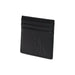 Black leather card holder displayed showcasing sleek and durable design for stylish organization
