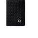 Black textured leather card holder with embossed logo for stylish organization
