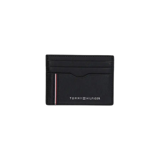 Black leather card holder in Tommy Hilfiger Black Leather Men’s Wallet