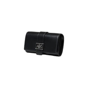 Black leather clutch wallet with silver buckle from Black Leather Clutch Wallet and Crossbody Bag
