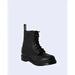 Dr. Martens Women Boots: Black leather combat boot with laces and chunky sole