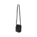 Black leather crossbody bag displayed against a neutral background showcasing elegant design