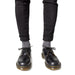 Black leather Dr. Martens Mens Lace Up Shoes showcasing a stylish and durable design