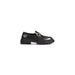 Black leather loafer with gold buckle and chunky sole - Love Moschino Women Moccassin