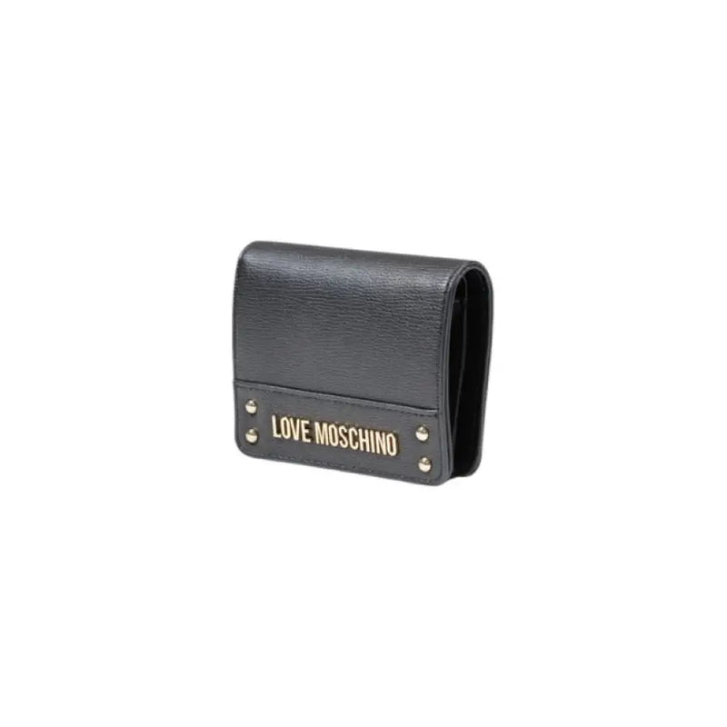 Black leather Love Moschino wallet showcasing elegance and luxury in design