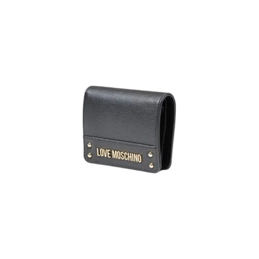 Black leather Love Moschino wallet showcasing elegance and luxury in design