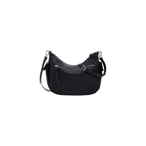 Black leather shoulder hobo handbag with braided handle for sophisticated style
