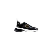 Black leather sneakers with white and black soles from Pinko Women Spring Summer collection
