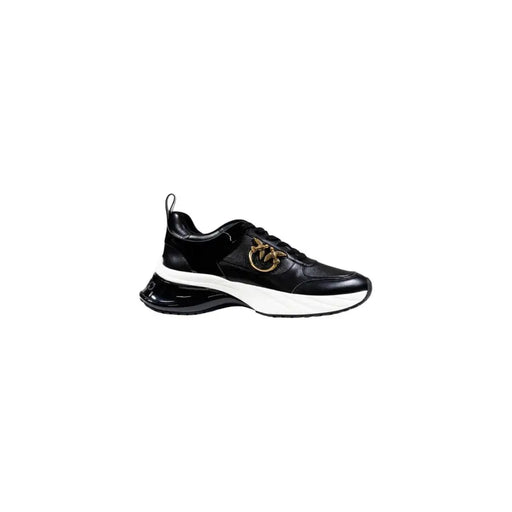 Black leather sneakers with white and black soles from Pinko Women Spring Summer collection