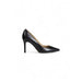 Black leather stiletto heel showcased in the Black Leather Stiletto Heel product image