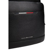 Black Leather Tommy Hilfiger Backpack showcasing elegant and durable design