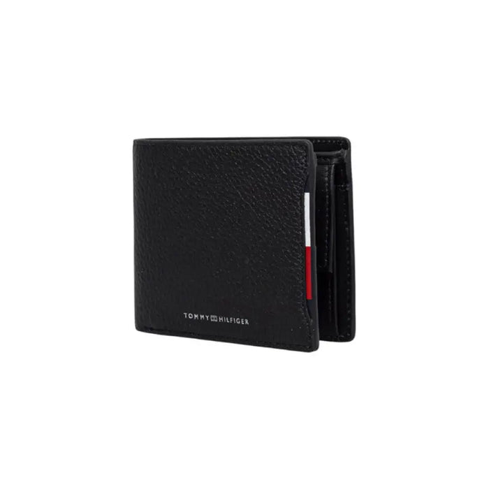 Black leather Tommy Hilfiger wallet displayed in a product listing