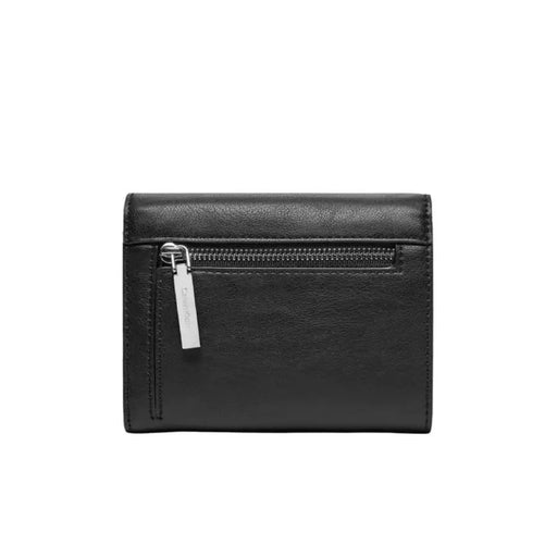 Calvin Klein Black Wallet featuring a stylish black leather design with zipper closure