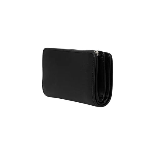 Calvin Klein black leather open wallet displayed on a plain background