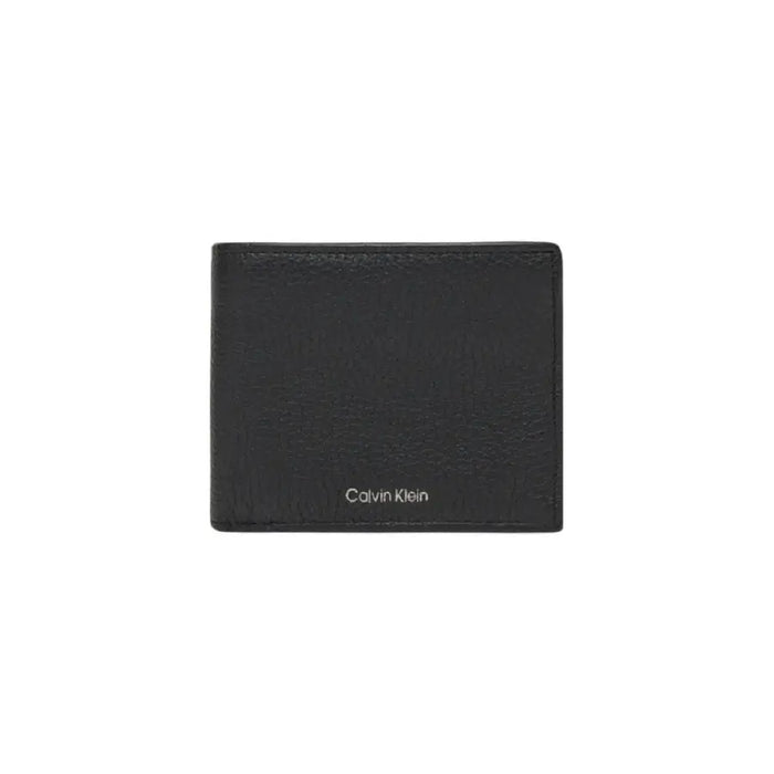 Front view of Classic Black Leather Wallet showcasing sleek design and high-quality material