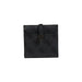 Black leather Guess Women Wallet with monogram pattern and triangular metal accent
