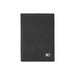 Open Black Leather Card Holder Wallet showing sleek carbon fiber interior and multiple card slots