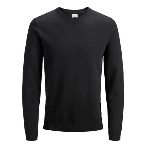 Pull noir à manches longues et col rond de Jack & Jones Collection de tricots pour hommes