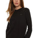 Black long-sleeved shirt displayed in product listing for men’s fashion