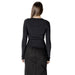 Black long-sleeved top and skirt from the Black Long Sleeve Cutout Ensemble collection