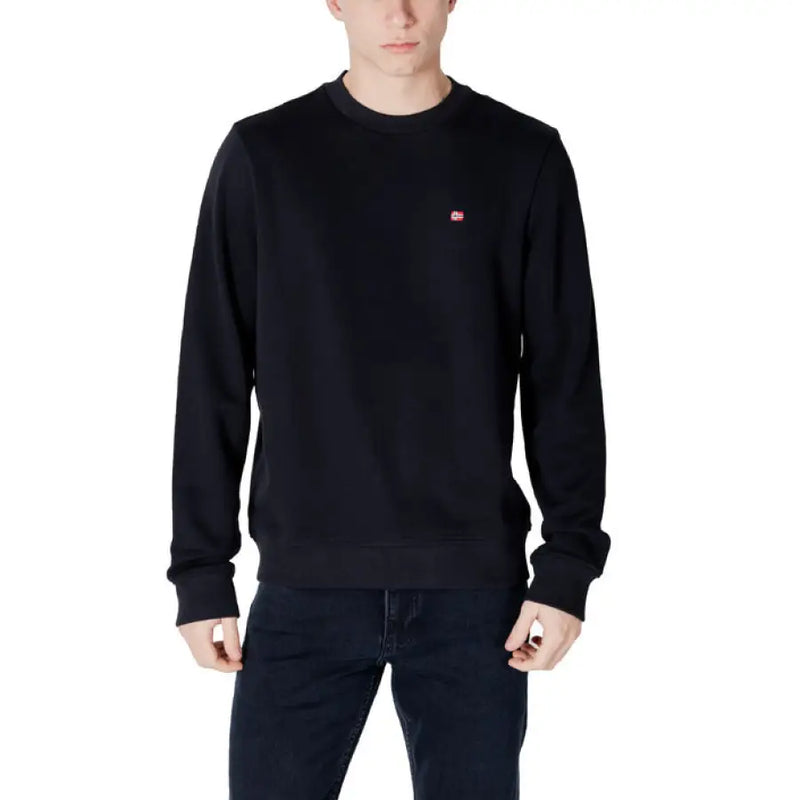 Black long-sleeved sweatshirt from Napapijri Men Blue Round Neck Spring Summer collection