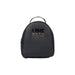 Black Love Moschino backpack displayed with a white mini backpack featuring Love Moschino text