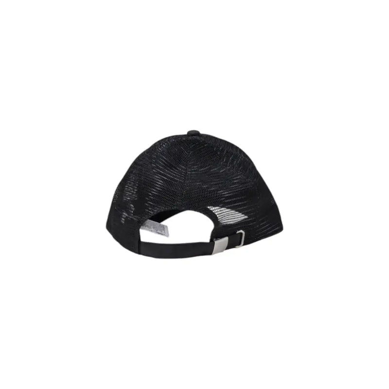 Black mesh baseball cap from Calvin Klein with adjustable strap and modern trucker style