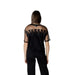 Black mesh-sleeved top from the Black Mesh Overlay Two Piece Set product