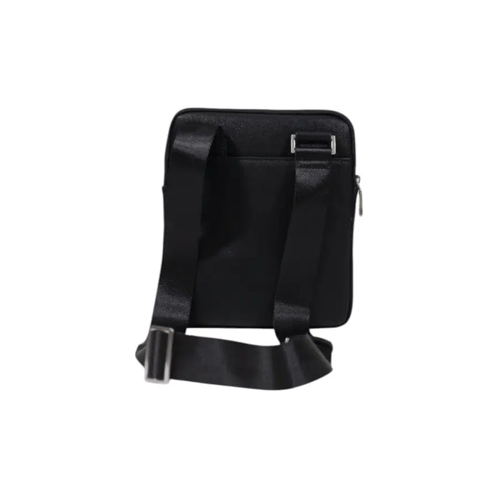 Black messenger shoulder bag from Guess with crossbody design and sleek style