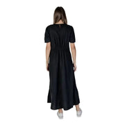 Black V-Neck Short Dress by B.young featuring a stylish black midi design