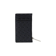 Black patterned cardholder with zipper for secure and stylish storage