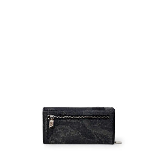 Black patterned wallet with floral design for stylish storage and organization