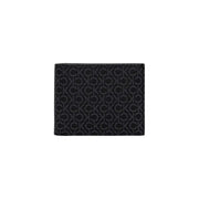 Black Leather Wallet with CK Pattern featuring a black design and stylish pattern