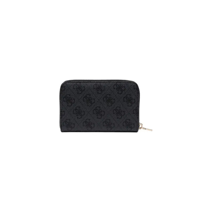 Black patterned zip-around wallet from Guess showcasing elegant design and functionality