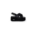 Black platform sandal displayed in a product image showcasing stylish footwear