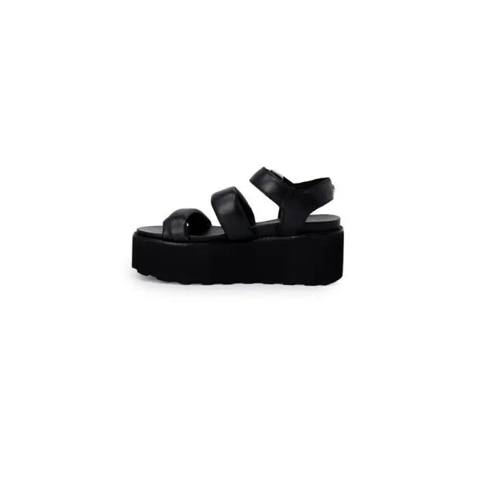 Elegant black platform sandal displayed for stylish and comfortable footwear fashion
