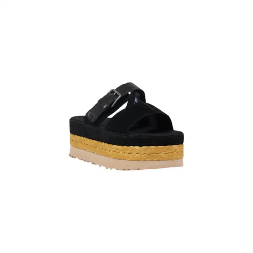 Black platform sandal displayed in the product listing of Black Platform Sandal