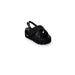 Black platform sandal displayed in a stylish footwear product image