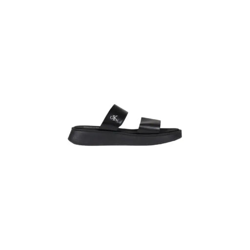 Black Platform Slide Sandal showing stylish open-toe footwear with a thick sole