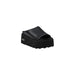Black platform slide sandal for stylish and comfortable footwear