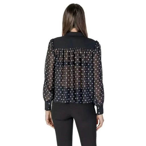 Black polka dot blouse from Morgan De Toi Women’s Classic collection