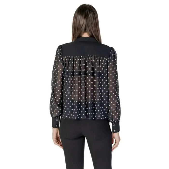 Black polka dot blouse from Morgan De Toi Women’s Classic collection